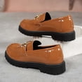 thumbnail image 5 of Miluxas Womens Platform Loafers Slip On Chunky Shoes with Non-Slip Sole Round Toe Uniform Dress Shoes Brown 5.5(36), 5 of 8