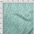 thumbnail image 3 of oneOone Velvet Sea Green Fabric Floral Flower With Bird Sewing Material Print Fabric By The Yard 58 Inch Wide, 3 of 4