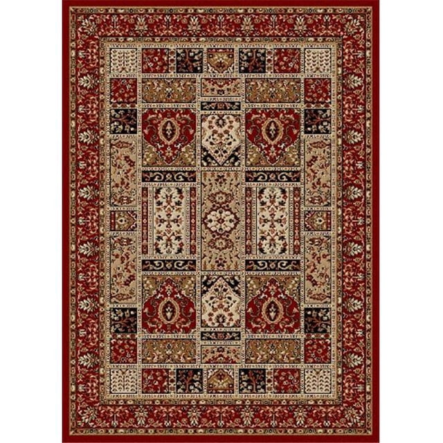 Radici 1834-2010-RED Como Rectangular Red Traditional Italy Area Rug- 3 ft. 3 in. W x 4 ft. 11 in. H