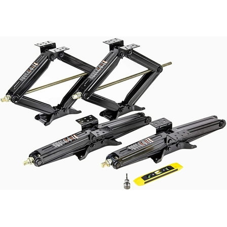 ROCKMAN 24" 7500lbs RV/Camper /Trailer Stabilizer Leveling Scissor Jacks w/Socket & Level, Set 4