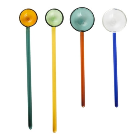 

NUOLUX 4pcs Creative Kitchen Dessert Spoons Coffee Spoons Glass Stirring Spoons