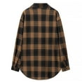 thumbnail image 3 of Dxzfnsa Womens Flannels Fall Cropped Shacket Plaid Jacket Long Sleeve Button Down Coat 2025 Fall Fashion Trendy Outfits Button Up Shirt Women,Brown-M, 3 of 5