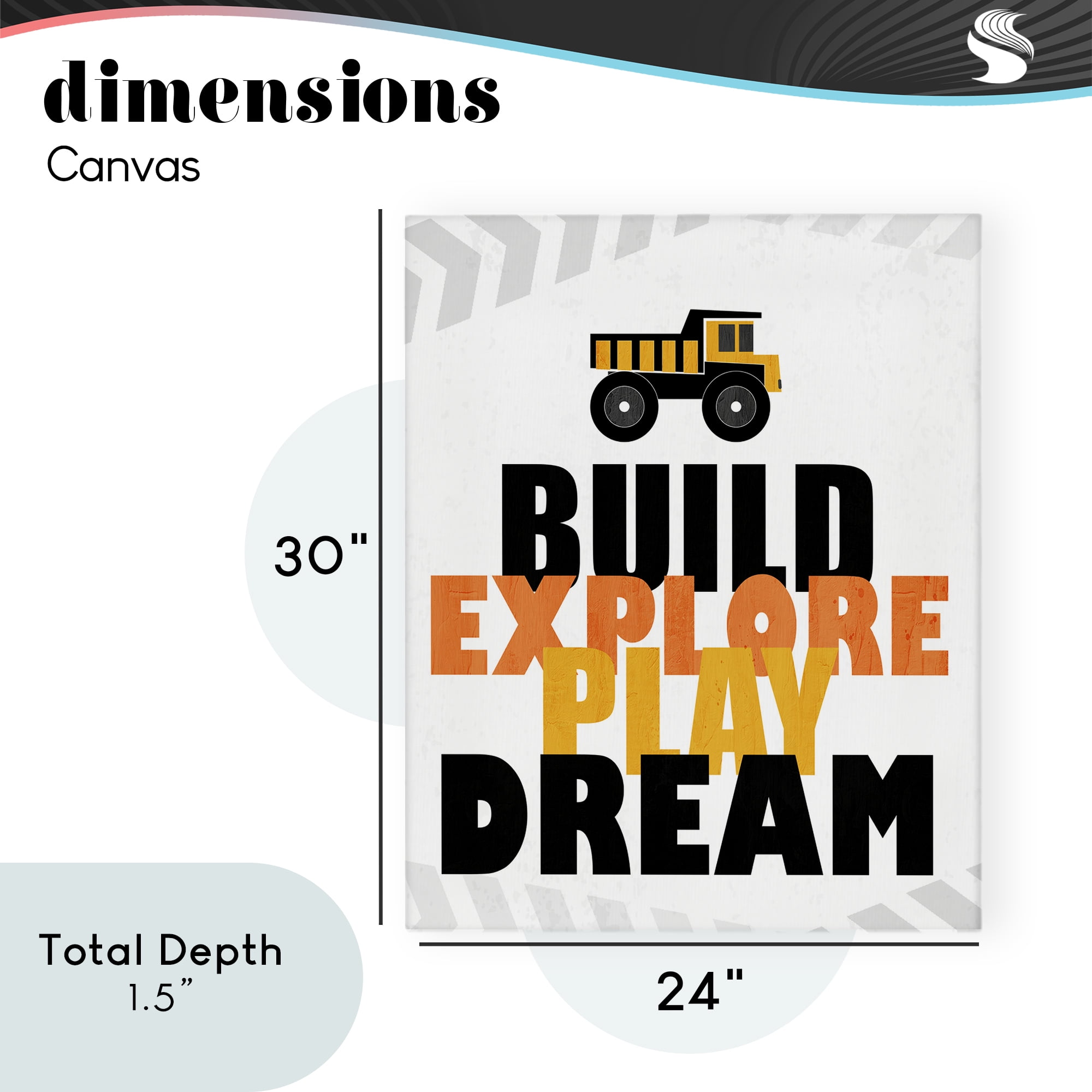 Build Explore Play Dream Canvas Wall Art, design by Kim Allen