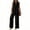 *Black, variant on VBVC Women's 2 Piece Cotton-Linen Outfit Set,Notch Neck Tank Top and Wide Leg Pants For Women,Ladies Button Trim Loungewear with Pockets,Black,S-2XL