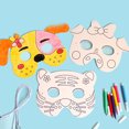 thumbnail image 3 of 10pcs Doodle Máscara en blanco Niños para colorear Juguete Pintura DIY Art Crafts Dibujo Papel Máscara (10pcs Tiger Mask), 3 of 5