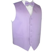 Best Tuxedo Men's Formal, Prom, Wedding, Cruise Tuxedo Vest, Bow-Tie & Hankie Set in Lavender - XS