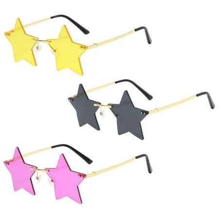 3Pcs Star Sun Glasses Glasses Outdoor Shopping Shades Frameless