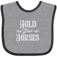 thumbnail image 3 of Inktastic Hold Your Horses in White Boys or Girls Baby Bib, 3 of 4