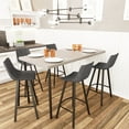 thumbnail image 2 of LeisureMod Elland Modern Upholstered Leather Bar Stool With Iron Legs & Footrest Set of 2, 2 of 8