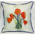 thumbnail image 1 of Betsy Drake HJ191 Coquelicots en Vase Jeter Oreiller- 18 x 18 Po., 1 of 1