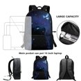 thumbnail image 6 of Uourmeti Midnight Galaxy Cat Multiple Pockets School Travel Bag for Hiking Shopping, Spacious Storage Large Capacity Bookbag Smooth Zipper Daypack, 6 of 6
