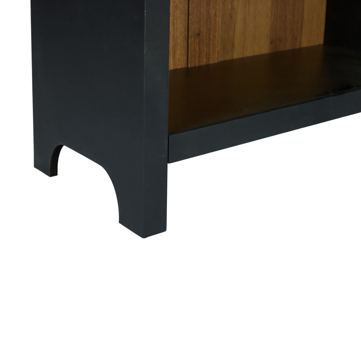 Hommoo 4-Tier Arched Bookshelf, Asymmetrical Open Storage Shelf, Wooden Freestanding Display Shelf for Entryway, Living Room, Bedroom, Hallway, Brown