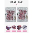 thumbnail image 6 of EVALESS Boho Womens Tops Floral Print Ruffle Short Sleeve Blouses Casual V Neck Drawstring Loose Tunic Shirt Blue XL, 6 of 8