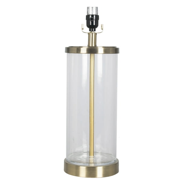Better Homes Gardens Gold Cylinder Usb 18 75 Table Lamp Base Com Gardens Gold Cylinder Usb, Bubble Glass With Brass Detail Large Lamp Base Clear Threshold
