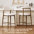 thumbnail image 4 of Bar Stools Set of 2, Legahome 26" Counter Height Bar Stool, Modern Farmhouse Upholstered Counter Chairs with Curved Back & Wood-Grain Metal Legs for Kitchen Island Dining Room, Walnut, 4 of 7