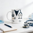 thumbnail image 3 of Hospital Professional Ceramic Coffee Cup Customizable Doctor Name Stethoscope Pattern Unique Appreciation Present, 3 of 5