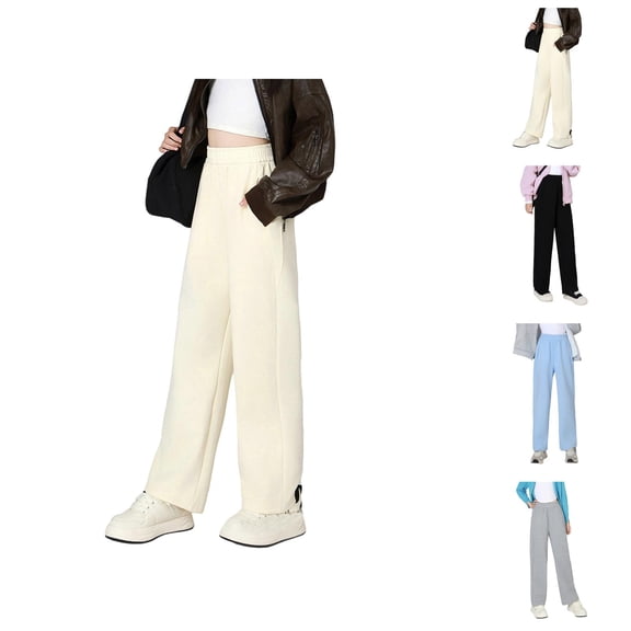 Girls Clothes Girls Straight Leg Joggers Kids Casual Athletic Pants Wide Leg Fit Elastic Waist Sweatpants for Daily Wear Toddlers to