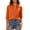 Orange, variant on Paiwinds Women's Button Down Blouses, Casual Point Collar V-Neck 3/4 Sleeve Shirts with Front Pockets, Relaxed Fit Summer Tops