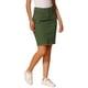 thumbnail image 4 of Falda de mezclilla INSPIRE CHIC para mujer, casual, desgastada, de longitud a la rodilla, color verde oliva, 4 of 6