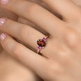 thumbnail image 4 of Gem Stone King 18K Rose Gold Plated Silver Red Garnet and Pink Moissanite Engagement Ring for Women | 2.59 Cttw | Oval 9X7MM | Gemstone January Birthstone | Size 7, 4 of 6