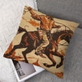 thumbnail image 7 of nygtbtfer Throw Pillow Cover Western Rodeo with Sitting on Rering Horse Decorative Pillow Case American Retro Style Square Pillowcase White, 7 of 7