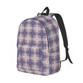 thumbnail image 2 of Naloa Canvas Backpack for Men Women Purple Floral Gingham Check Plaid Print Rucksack Casual Travel Daypack Large and Small Durable College Tote Satchel Bookbag for Teens, 2 of 8