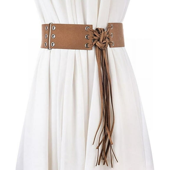 YooGuoGuo Vintage Fringed Knotted Belt Bohemia Wide Tassel Waist Bands for Women