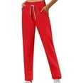 thumbnail image 3 of Audhol Drawstring Pants Women, Women's Lightweight Sports Sweatpants for Autumn and Winter Comfy Work Pants Women Red S, 3 of 8