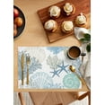 thumbnail image 3 of 4/6 Pcs Placemat Blue Marine Coral Shells Star Kitchen Placemat Home ration Dining Table Mats Coffee Coaster Mat, 3 of 6