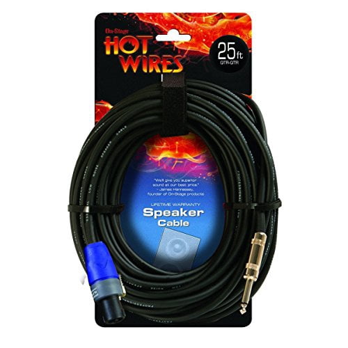 On-Stage Stands Speakon Cable with Neutrik Connectors (25', NL2-QTR) (SP14-25SQ)