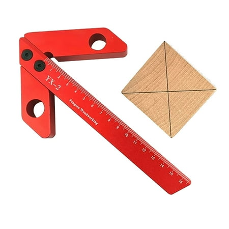 

Woodworking Center Scribing Tool 45° 90° Center Finder Right Angle Center Scale Center Woodworking Measuring Tool( 2)