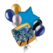 JECKAROONIE 7 pc Batman Fighting Balloon Bouquet Super Hero Theme Happy Birthday Marvel