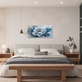 thumbnail image 4 of ZHONGYUTONG White Floral Canvas Wall Art Large Flower Gold Pictures Wall Decor Minimalist Lotus Paintings for Living Room Bedroom Decor Framed (16.00" x 32.00"), 4 of 5