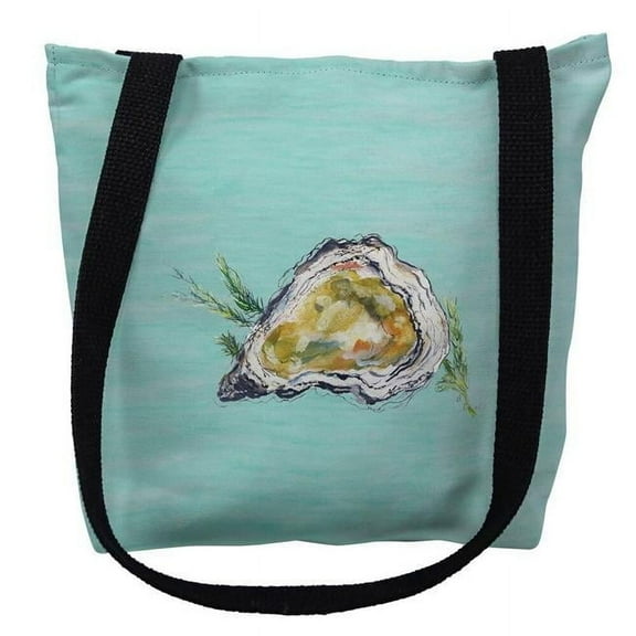 Betsy Drake TY121CM 16 x 16 in. Oyster Shell on Aqua Tote Bag - Medium