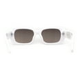 thumbnail image 4 of Minimal Color Mirror Mod Narrow Rectangle Plastic Sunglasses White Silver Mirror, 4 of 4