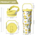 thumbnail image 4 of 30 Oz Tumbler Yellow Lemon Tumbler with Lid and Straw, Birthday Gift Cup for Friend Women Men Coffee Travel Mug Thanksgiving Day Halloween Christmas Gift Water Bottle, 4 of 7
