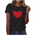 thumbnail image 7 of Gamivast Valentines Day Shirts for Women Trendy Love Heart Printed Crewneck Tops Loose Casual Raglan Short Sleeve Holiday Tees Shirt Valentine's Day Outfit, 7 of 7