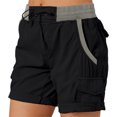 thumbnail image 2 of RYRJJ Women's Cargo Shorts Multi Pockets Casual Summer High Waisted Casual Shorts for Women Trendy Summer Outdoor Hiking Shorts(Black,M), 2 of 7