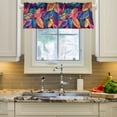 thumbnail image 2 of Yayeee Kitchen Valance Rod Pocket 54" x 18" Living Room Window Curtain, Colorful Art Leaves Pattern, 2 of 6