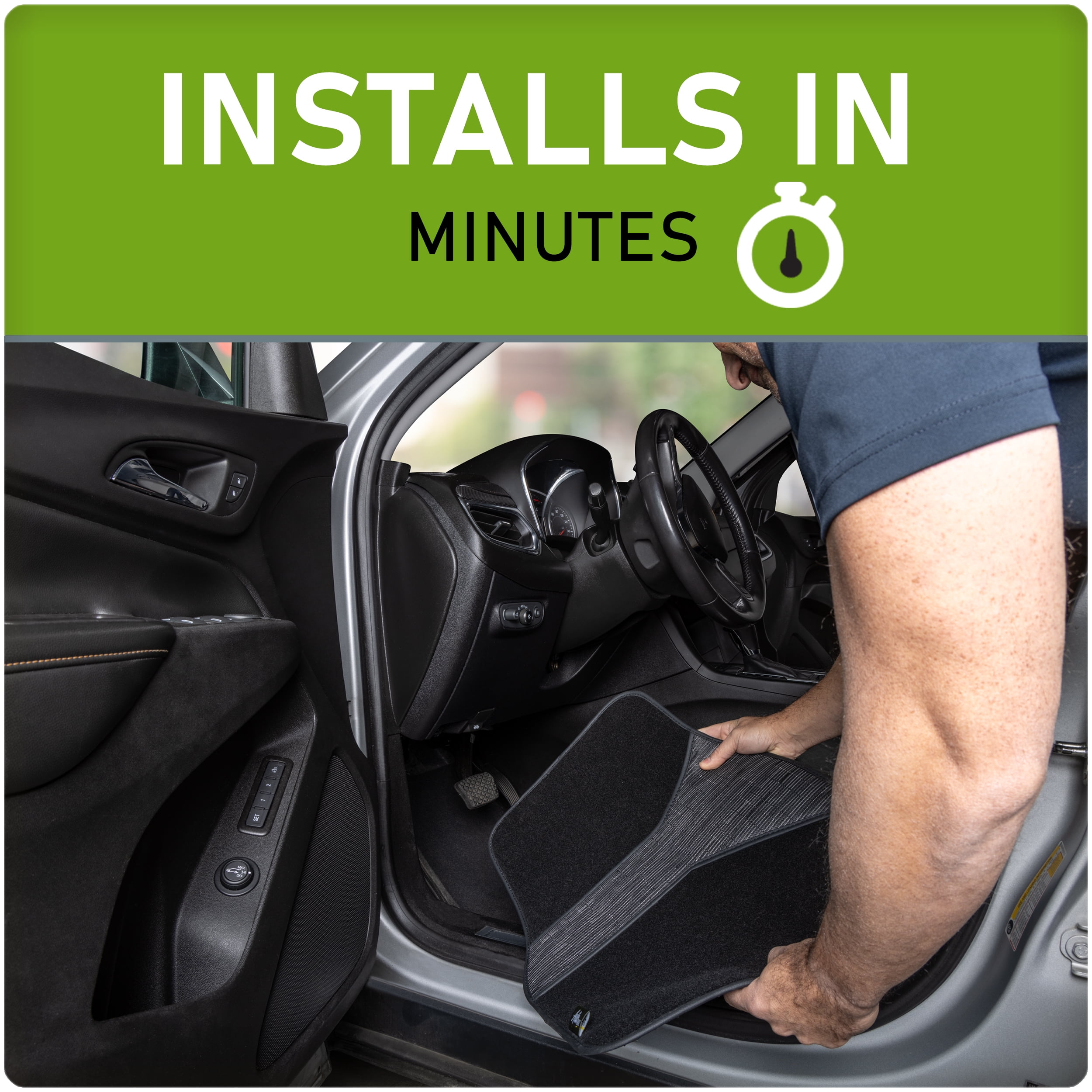 Auto Drive 4-Piece Black Repreve Carpet Floor Mats