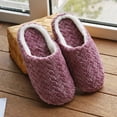 thumbnail image 6 of LoyisViDion Soft Bottom Mute Home Indoor Slippers Couple Cloth Home Non-slip Slippers, Flocking Upper Warm Plush Slippers for Women Purple 44-45, 6 of 9