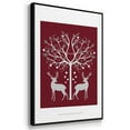 thumbnail image 3 of Christmas Des - Deer and Heart Tree, Grey on Red - Framed Gallery Wrapped Holiday Canvas - 27 x 41 - Black Frame, 3 of 8