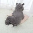 thumbnail image 6 of Mikilon Toddler Baby Boys Girls Color Plush Cute Bear Ears Winter Keep Warm Jumpsuit Romper Infant Onesies Girls 6-9 Months Gray on Clearance, 6 of 9