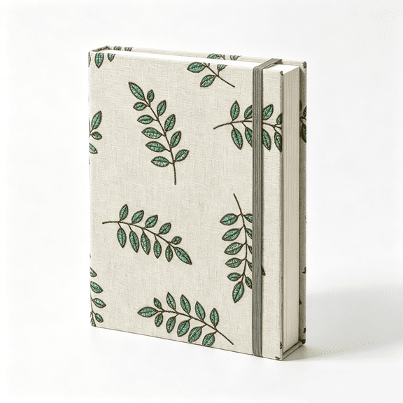 1 Pack 100 Sheet Fabric Slip In Pocket Photo Album, 6in Leaf Embroidery Texture for Home Picture Storage Organizer