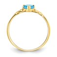 thumbnail image 2 of 10K Yellow Gold Ring Band with Stones (12) December Swiss Blue Topaz Heart, Size 9, 2 of 5