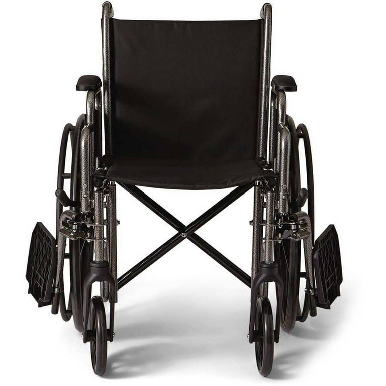 Amucolo Black Lightweight Wheelchair with Swing Away Elevating Leg Rest, 19 in. Seat