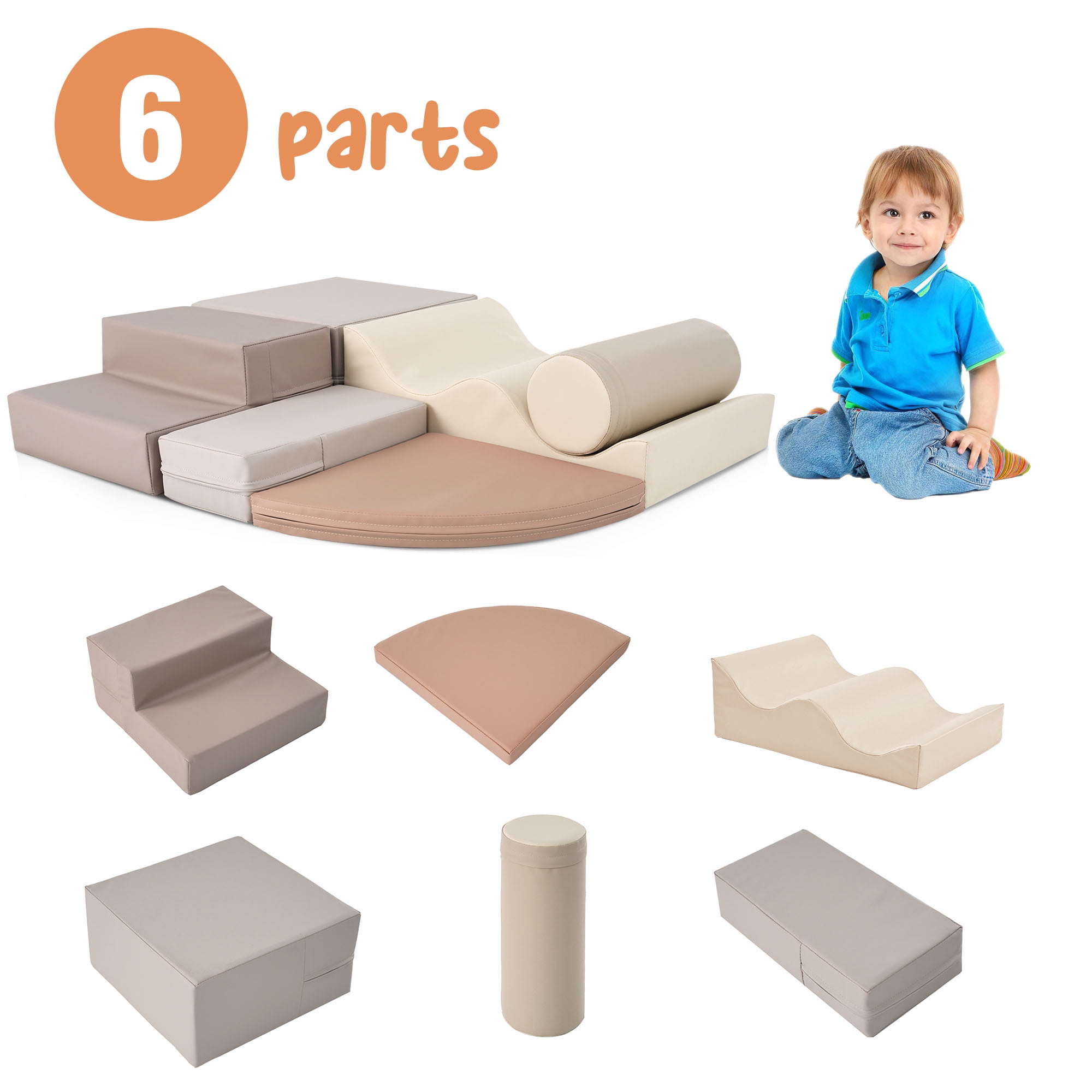 Euroco Foam Climbing Blocks with Soft Edges for Indoor 6 Pcs