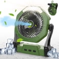 thumbnail image 1 of Ventilador nebulizador portátil para exteriores de 8 pulgadas con luz y gancho, 1 of 9