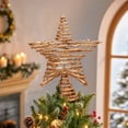 thumbnail image 4 of Christmas Tree Topper Star Wrought Iron and Rattan Ornament for Indoor and Outdoor Holiday Decorations, 4 of 7