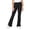 Black, variant on Girls Stretch Flared Pants Casual Trousers With Split For Autumn